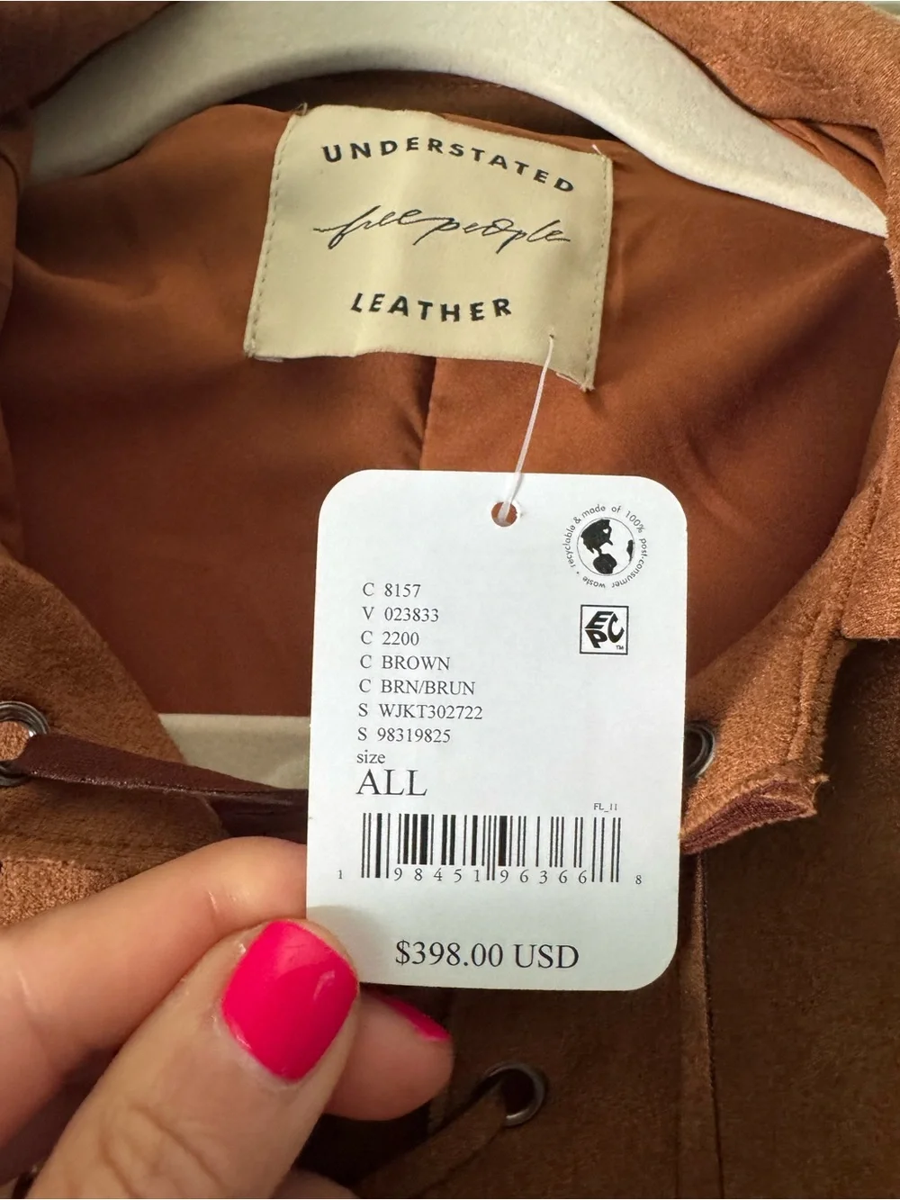 Free People Brown Suede Fringe Poncho